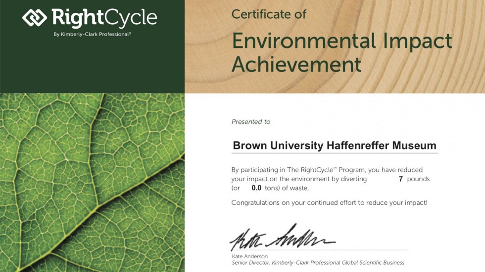 Scan of Certificate of Environmental Impact Achievement 