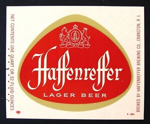 Scan of antique Haffenreffer Lager Beer label. 