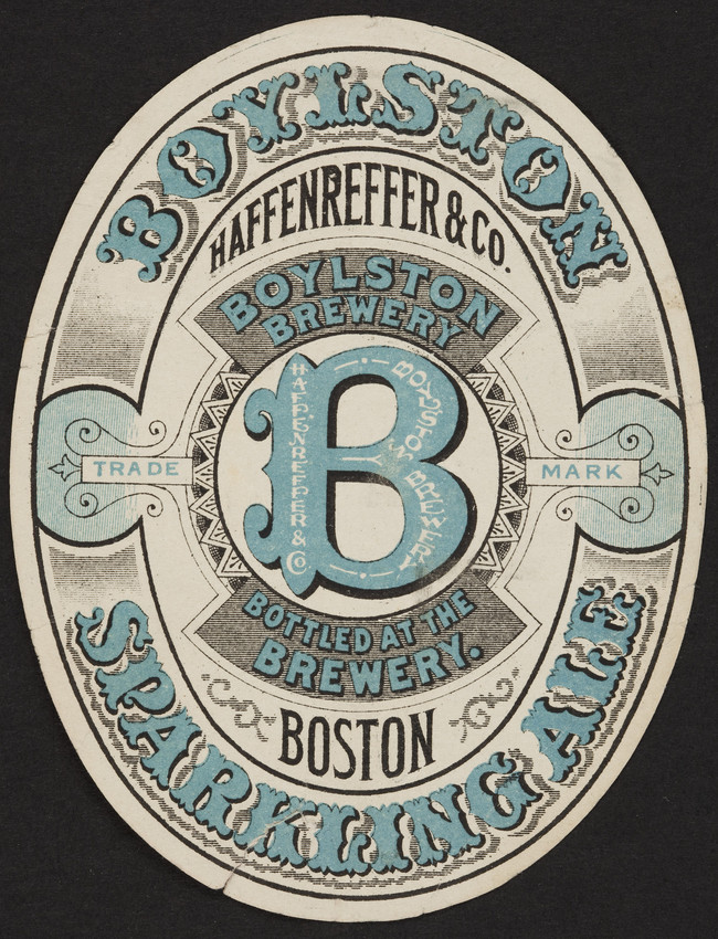 Scan of antique Haffenreffer and Co. Boylston Brewery label. 